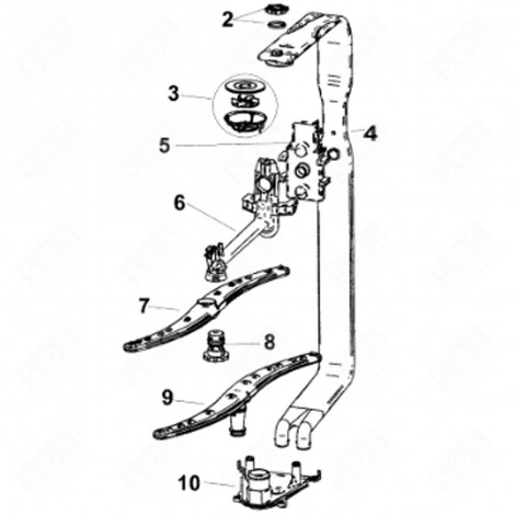 ORIGINAL INLET SCREW, UPPER ARM (REFERENCE 7) DISHWASHER - C00481066, 488000481066