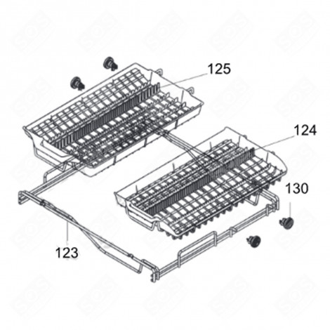 WHEELS OF THE UPPER BASKET (MARK 130) DISHWASHER - AS0009842