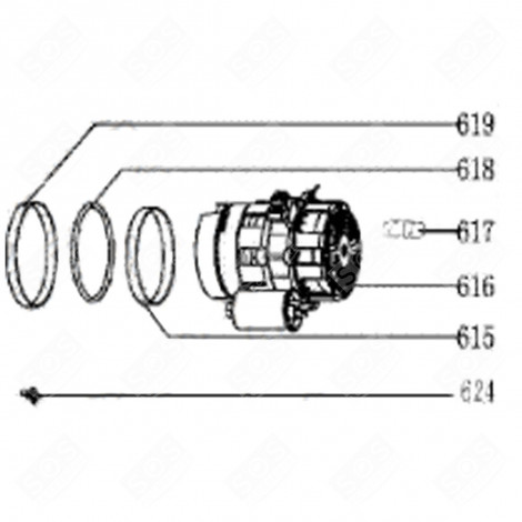 RECIRCULATION PUMP (REFERENCE 616) DISHWASHER - 435C63