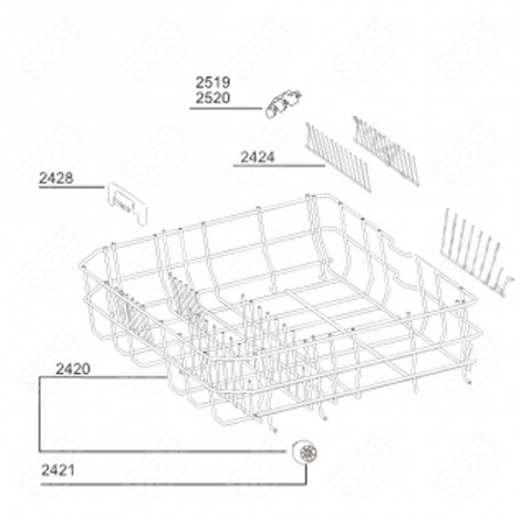 LARGE LOWER BASKET (REF. 2420) DISHWASHER - 1759002619