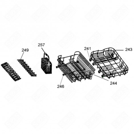 LOWER BASKET (MARK 243) DISHWASHER - 49029004