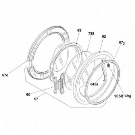 INNER FRAME (ITEM 67D) WASHING MACHINES - 41044326