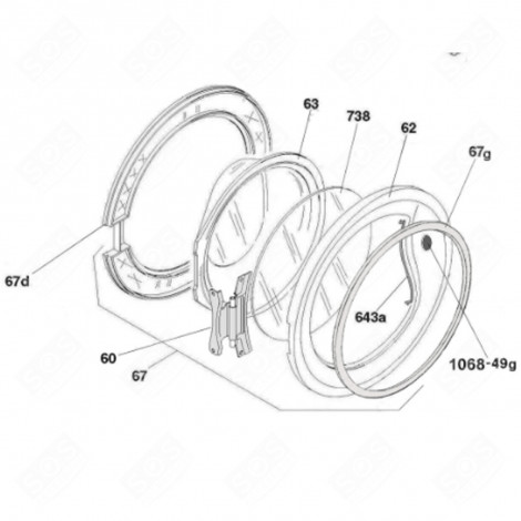 PORTHOLE FRAME (REFERENCE 62) WASHING MACHINES - 41044239