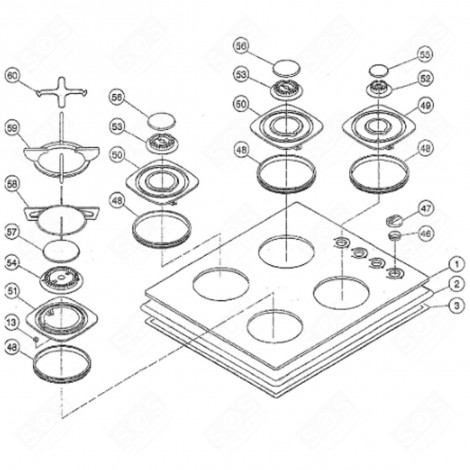 BURNER CAP (MARKER 57) ELECTRIC / GAS HOBS - 22017