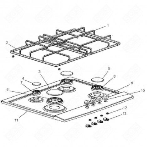 BURNER CAP (MARKING 3) ELECTRIC / GAS HOBS - 220F07