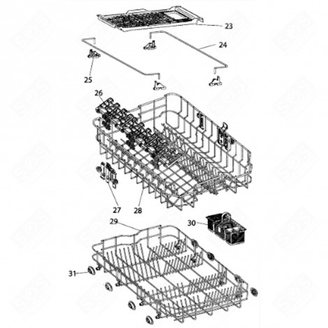 LOWER BASKET (REFERENCE 29) ORIGINAL DISHWASHER - C00587634, 488000587634