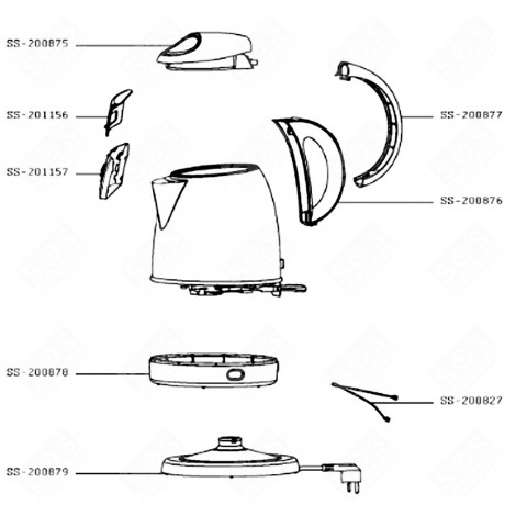 BASE WITH CORD (REFERENCE SS-200879) KETTLE, WATER FILTER JUG - SS-200879