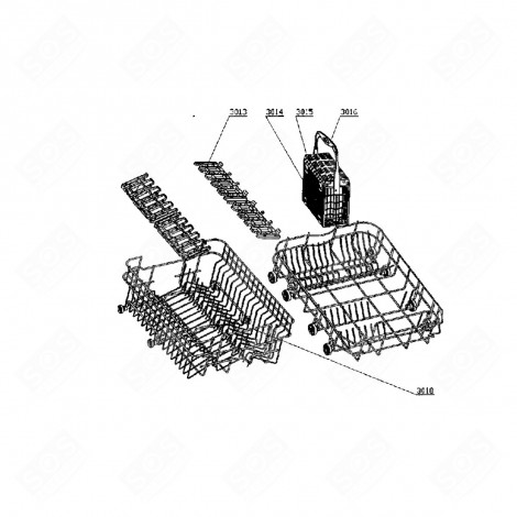 UPPER BASKET REFERENCE 3018 DISHWASHER - 44426