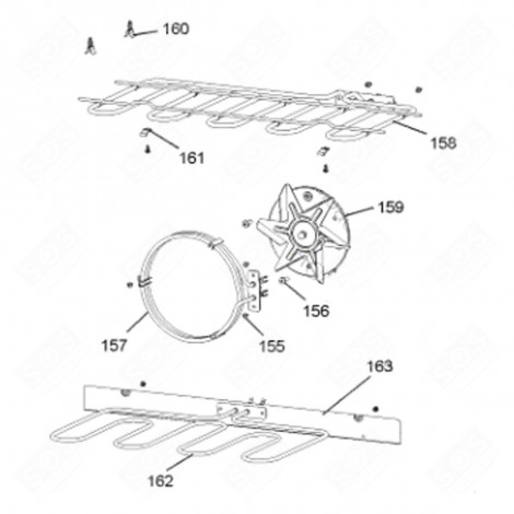 UPPER RESISTANCE (MARK 158) GAS / ELECTRIC OVENS - 735F39