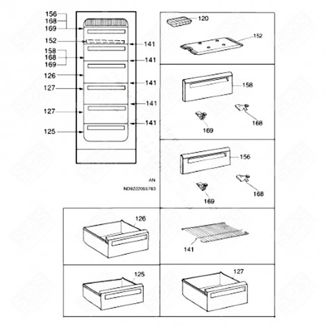 ORIGINAL BASKET (MARK 125) REFRIGERATOR, FREEZER - 2058993268