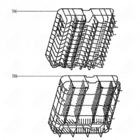 LOWER BASKET (REFERENCE 709) DISHWASHER - 44565