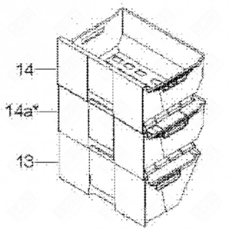 UPPER DRAWER REFRIGERATOR, FREEZER - 579F27