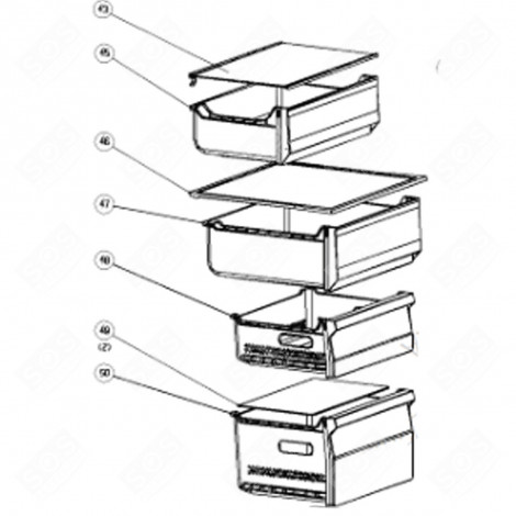 VEGETABLE TRAY (MARK 45) REFRIGERATOR, FREEZER - 131J39