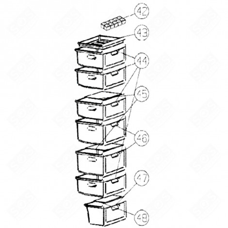 DRAWER (REFERENCE 46) REFRIGERATOR, FREEZER - 579F22