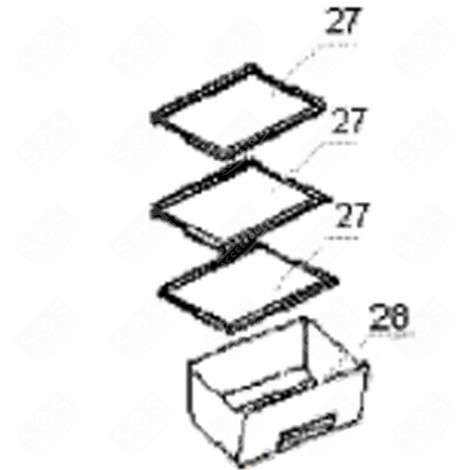 SHELF (REF. NO. 27) REFRIGERATOR, FREEZER - 373C96