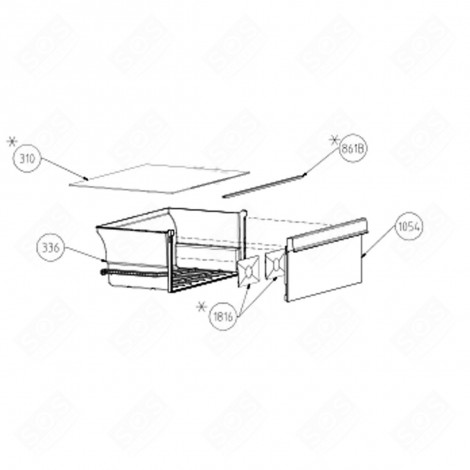 VEGETABLE CONTAINER (MARK 336) REFRIGERATOR, FREEZER - 5755790200