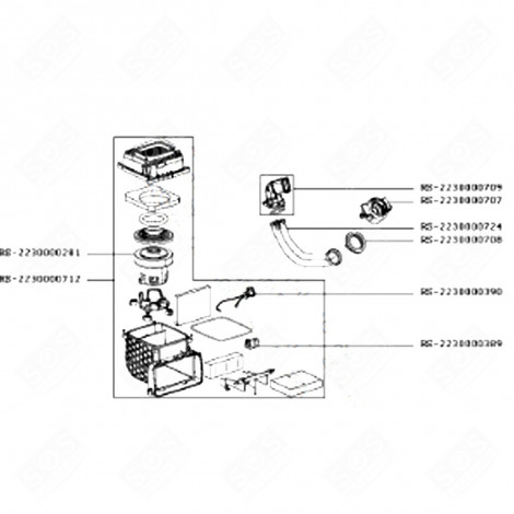 COMPLETE MOTOR BLOCK (REFERENCE RS-2230000712) VACUUM CLEANER  - RS-2230000712