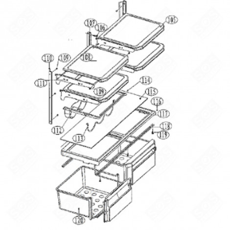 DOOR HANDLE (MARK 105) REFRIGERATOR, FREEZER - 60820895