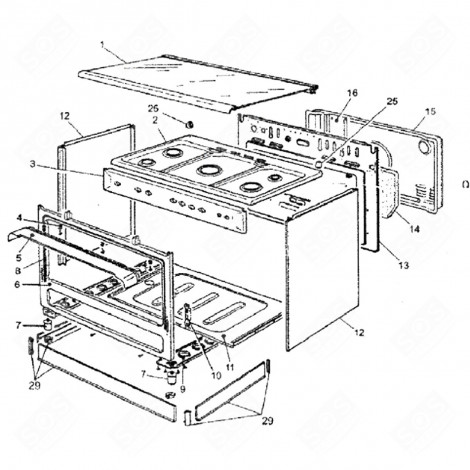 LID (MARK 1) GAS / ELECTRIC OVENS - 95X2469