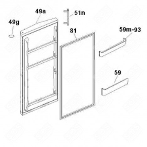 REFRIGERATOR DOOR SEAL (MARKING 81) REFRIGERATOR, FREEZER - 49028138 