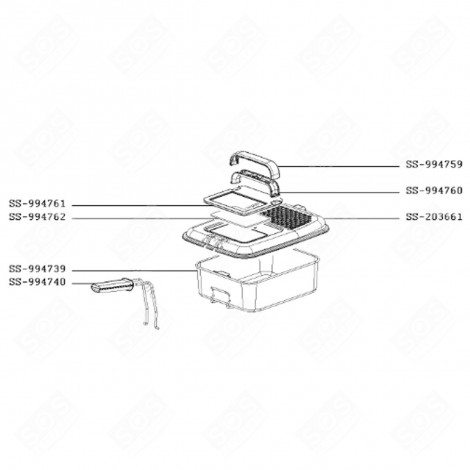 COVER HANDLE SUPPORT (MARK SS-994761) ELECTRIC FRYERS - SS-994761