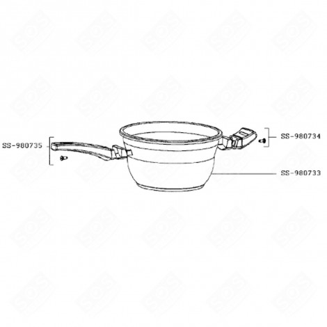 LONG CONTAINER HANDLE (REFERENCE SS-980735) STEAMER - SS-980735