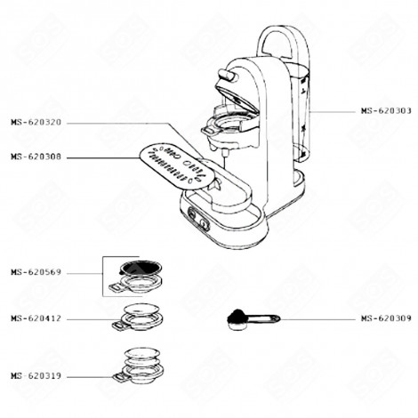 2 CAPSULE SUPPORT COFFEE MAKER, ESPRESSO - MS-620319