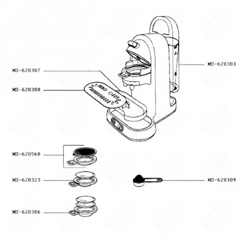 2 CAPSULE SUPPORT (MARK MS-620306) COFFEE MAKER, ESPRESSO - MS-620306