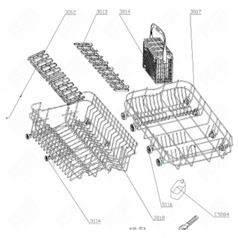 RACK INSERT (ITEM 3013) DISHWASHER - AS0032635