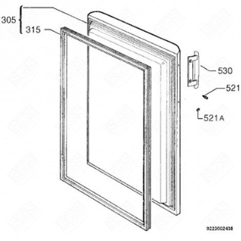 COVER OF HANDLE FIXINGS (REFERENCE 521) REFRIGERATOR, FREEZER - 50250806002