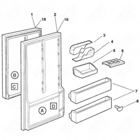 BUTTER BOX REFRIGERATOR, FREEZER - C00048870