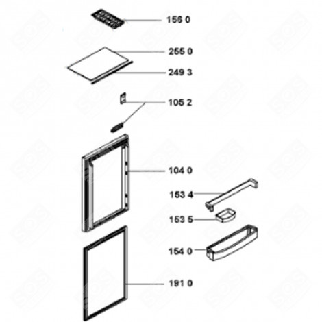 DOOR SHELF (MARK 153 5) REFRIGERATOR, FREEZER - 481241828301