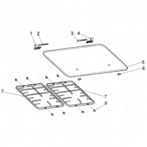 GLASS LID (REFERENCE 5) ELECTRIC / GAS HOBS - C00118680