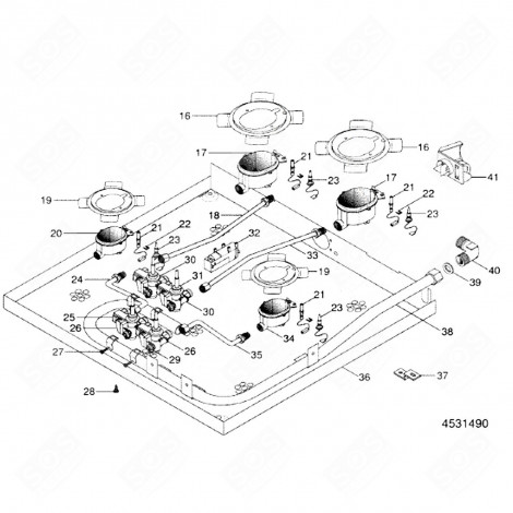 RAPID BURNER SPRING (CODE 16) ELECTRIC / GAS HOBS - C00139365