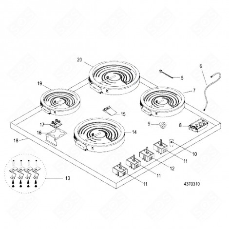 RUBBER DOOR (MARK 26) ELECTRIC / GAS HOBS - C00011040