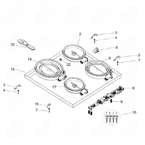 FIXING SPRING (REFERENCE 5) ELECTRIC / GAS HOBS - C00096965