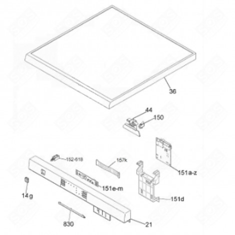 TOP ABOVE WHITE (MARK 36) DISHWASHER - 41900045