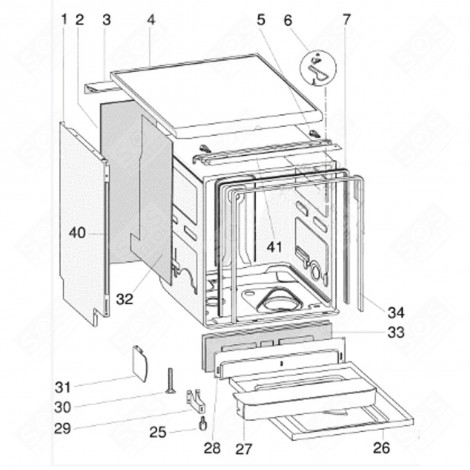 MIDDLE RAIL REAR (MARK 3) DISHWASHER - C00093692