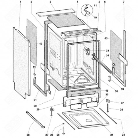 REAR UPPER CROSSBAR (MARK 3) DISHWASHER - C00087158