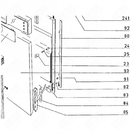 RIGHT HINGE CONNECTION (MARK 84) DISHWASHER - 92257112