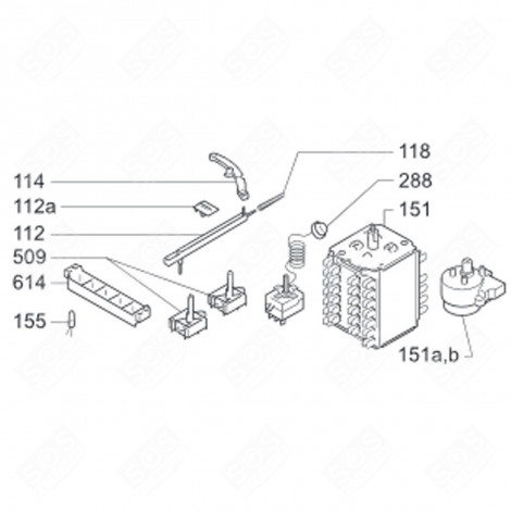 PUSHER SUPPORT (MARK 614) WASHING MACHINES - 80019673