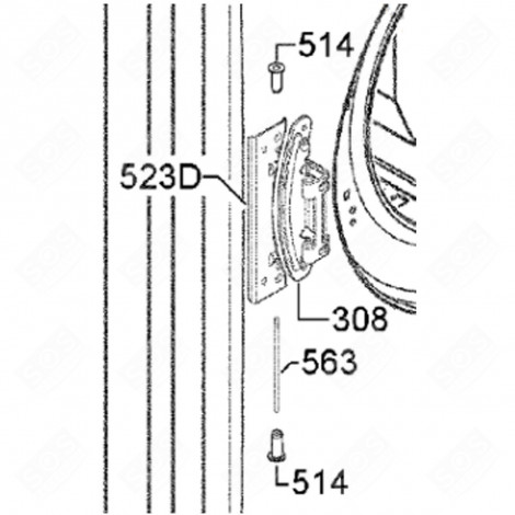 TOP FIXING PIN (REFERENCE 563) WASHING MACHINES - 1260583008