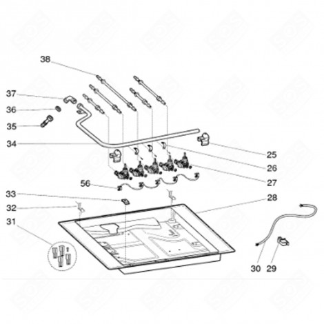 FAUCET FIXING BRIDGE (MARKING 25) GAS / ELECTRIC OVENS - C00097492