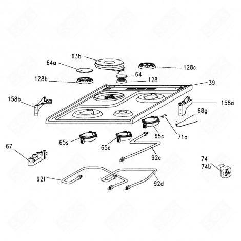 AUXILIARY BURNER PIPE RIGHT FRONT (MARK 92D) GAS / ELECTRIC OVENS - 93787150