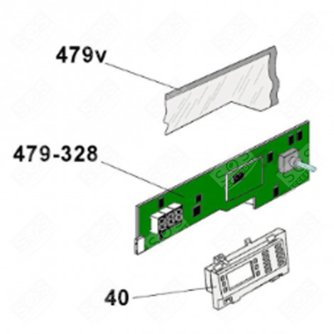 ELECTRONIC BOARD, CONTROL MODULE (REFERENCE 479-328) WASHING MACHINES - 49038315