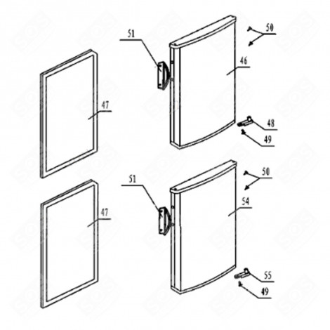 REFRIGERATOR DOOR SEAL (MARK 47) REFRIGERATOR, FREEZER - 4055084109