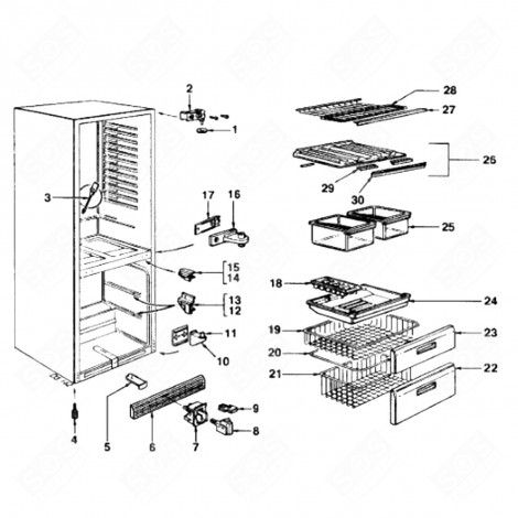 DRAWER TRIM (REFERENCE 27) REFRIGERATOR, FREEZER - 41X9877