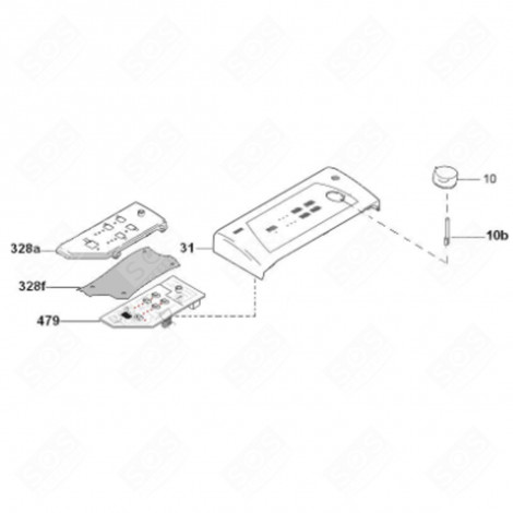 MODULE HOUSING (328A) WASHING MACHINES - 46005324, 46004910