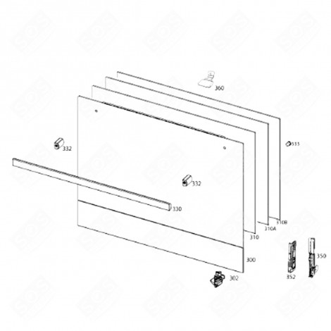 OUTER GLASS OF THE DOOR (MARK N°300) GAS / ELECTRIC OVENS - 3578708194