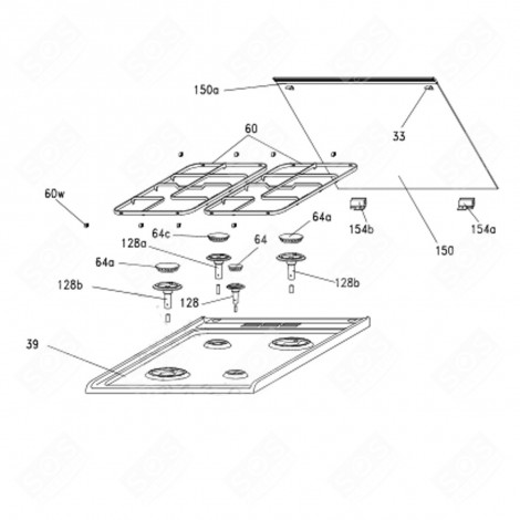 GLASS COVER (MARK 150) GAS / ELECTRIC OVENS - 91602956